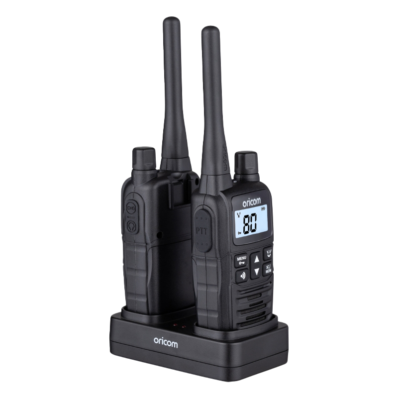 ORICOM UHF2400 2 Watt Handheld UHF CB Radio Twin Pack