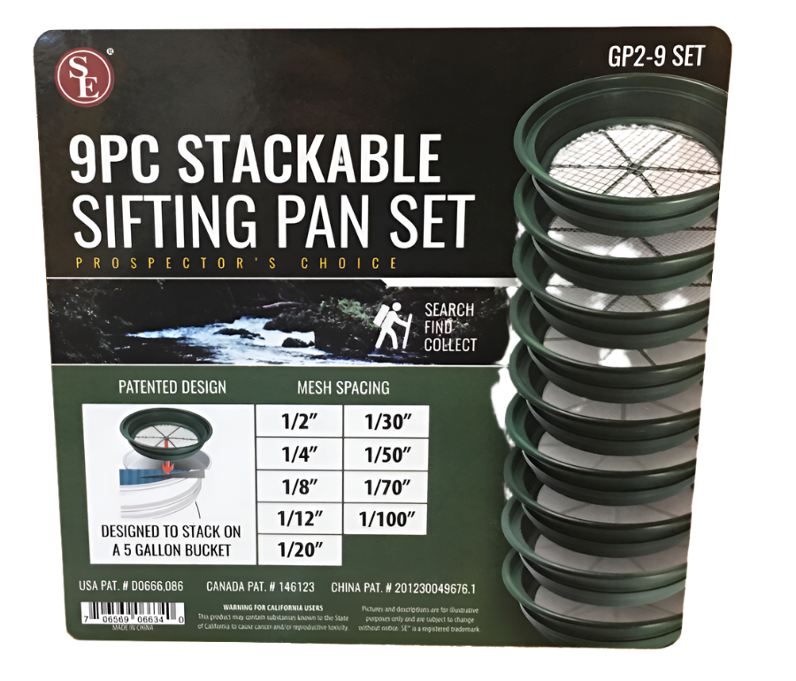 Sifting Pan Set - 9pc (1/2" - 1/100")