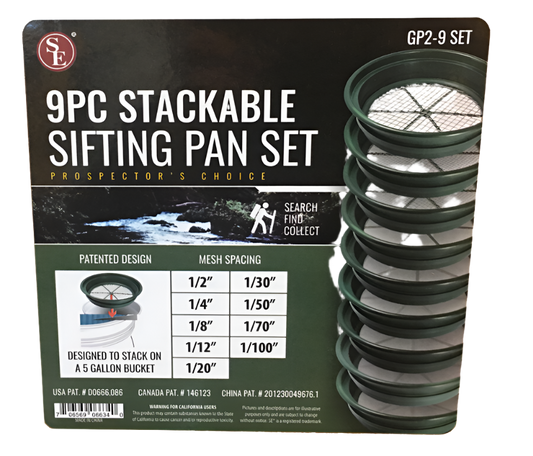 Sifting Pan Set - 9pc (1/2" - 1/100")