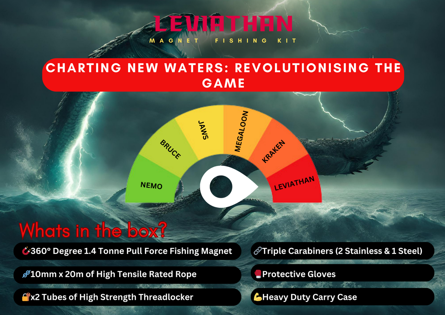 LEVIATHAN - 1.4 Tonne Legendary 360° Magnet Fishing Kit